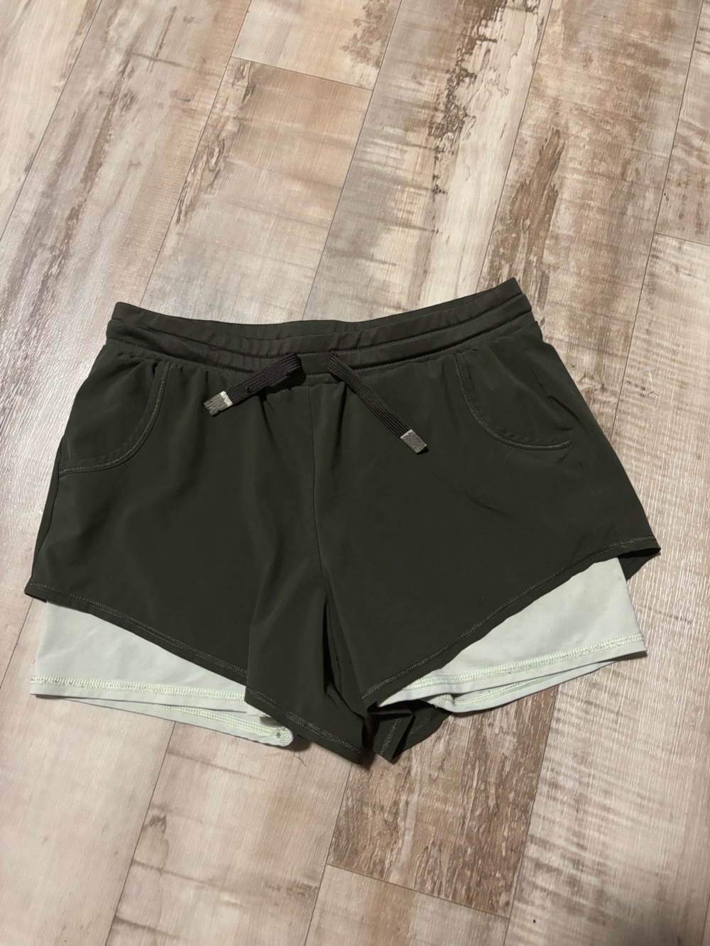 all in motion Olive Layered Women's Athletic Shorts